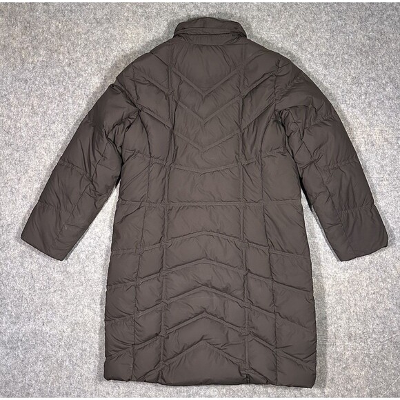 LL Bean Goose Down Quilted Parka Women’s L Brown Puffer Long Jacket Winter READ - Picture 2 of 8